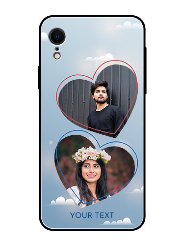 Custom Apple iPhone XR Custom Glass Mobile Case  - Blue Color Couple Design 
