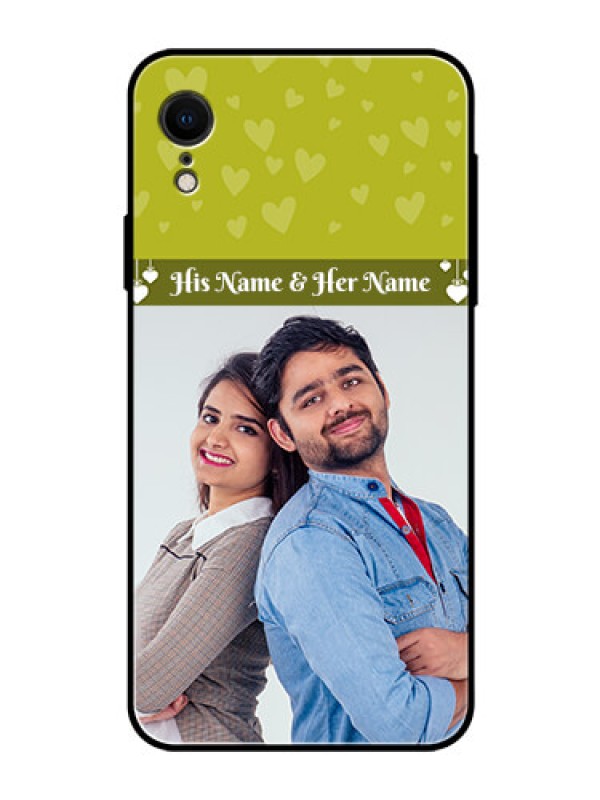 Custom Apple iPhone XR Custom Glass Phone Case  - You & Me Heart Design