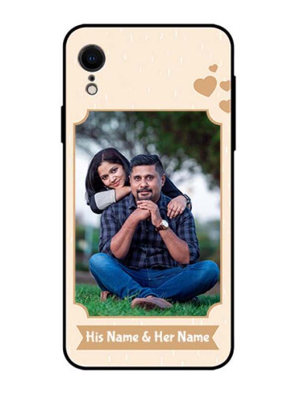 Custom Apple iPhone XR Custom Glass Phone Case  - with confetti love design 