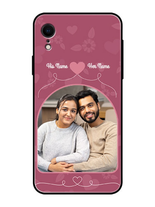 Custom Apple iPhone XR Photo Printing on Glass Case  - Love Floral Design