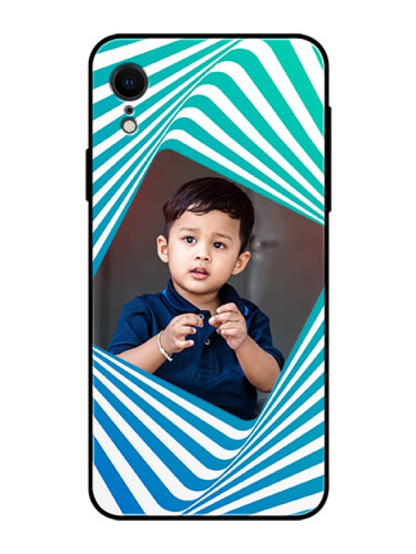 Custom Apple iPhone XR Personalized Glass Phone Case  - Abstract Spiral Design