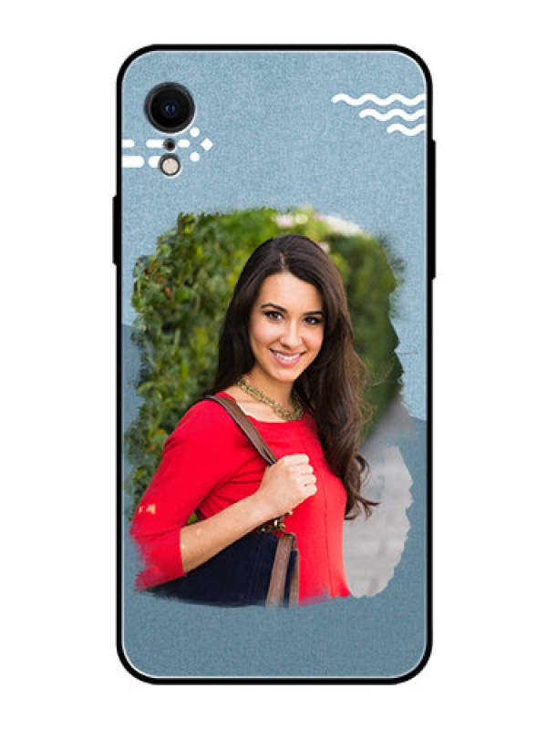 Custom Apple iPhone XR Custom Glass Mobile Case  - Grunge Line Art Design