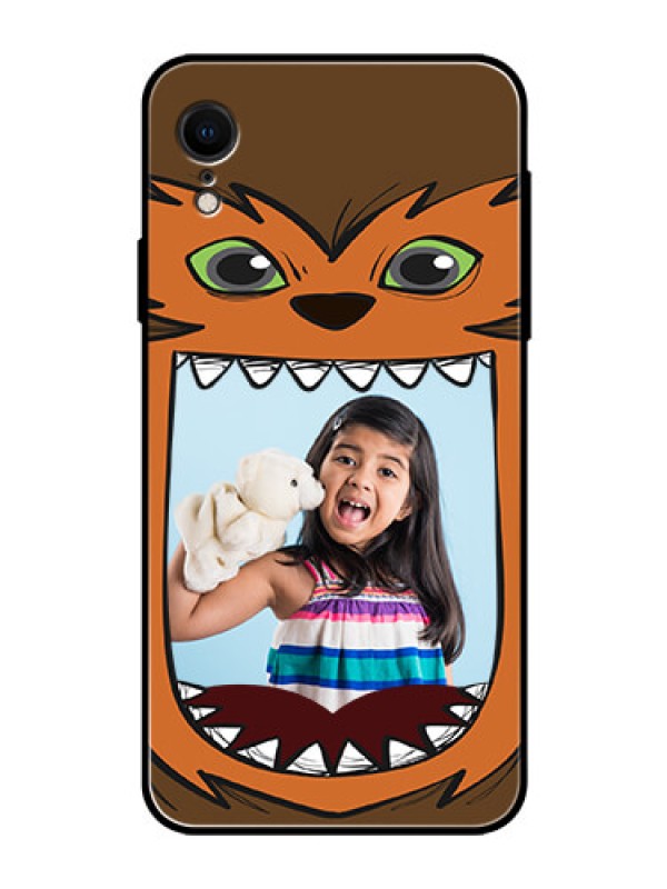 Custom Apple iPhone XR Photo Printing on Glass Case  - Owl Monster Back Case Design