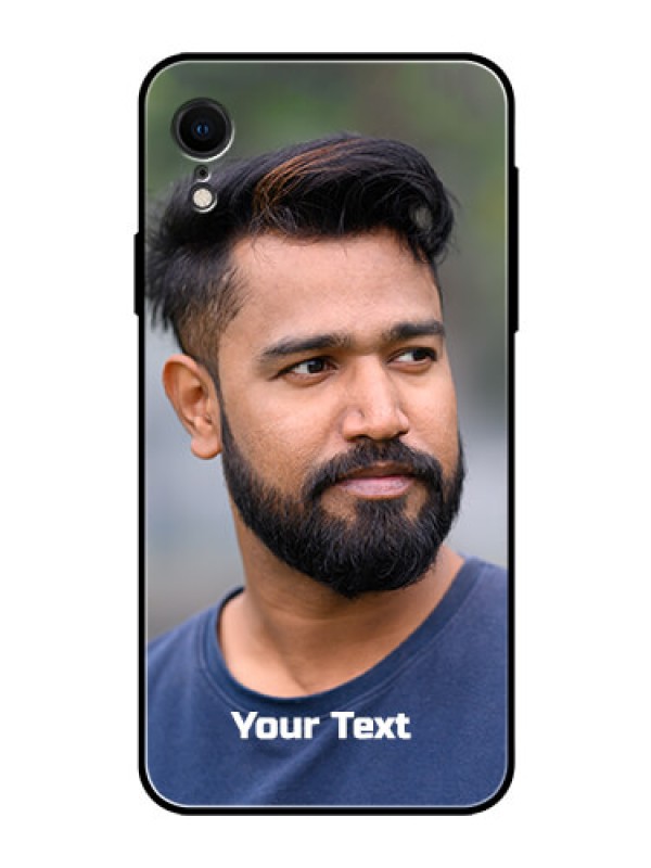 Custom Iphone Xr Glass Mobile Cover: Photo with Text