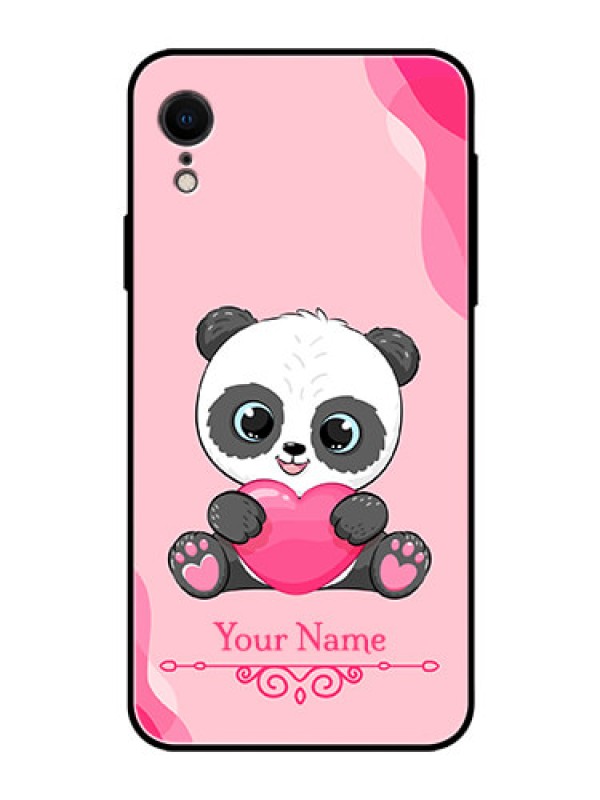 Custom iPhone XR Custom Glass Mobile Case - Cute Panda Design