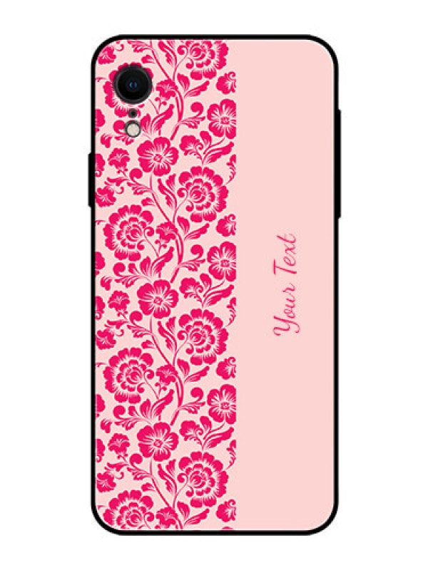 Custom iPhone XR Custom Glass Phone Case - Attractive Floral Pattern Design