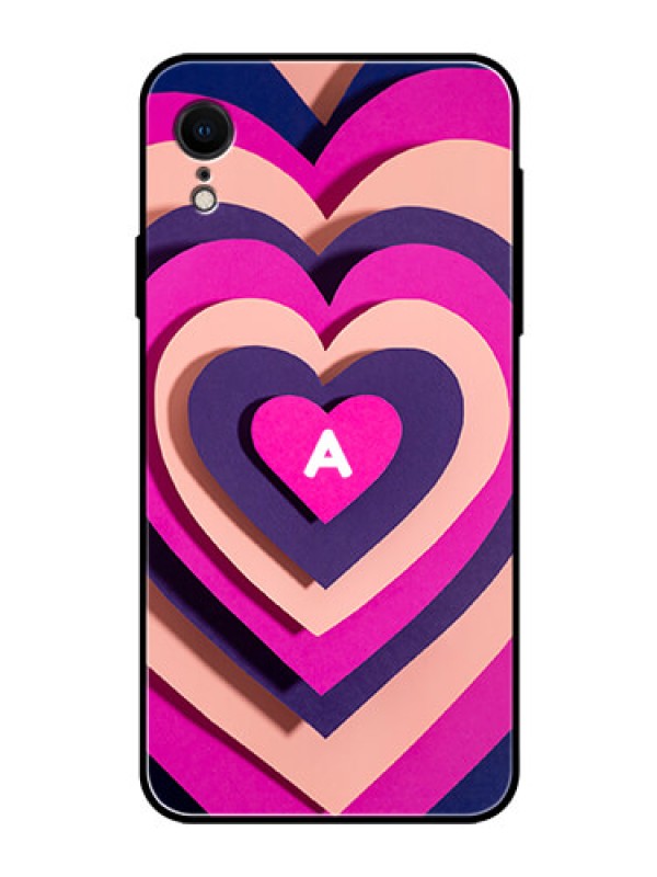 Custom iPhone XR Custom Glass Mobile Case - Cute Heart Pattern Design