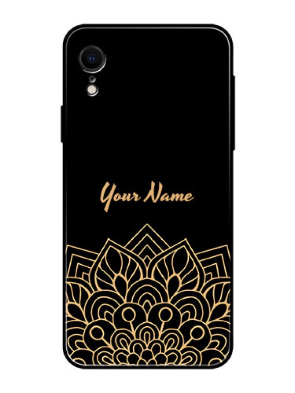 Custom iPhone XR Custom Glass Phone Case - Golden mandala Design