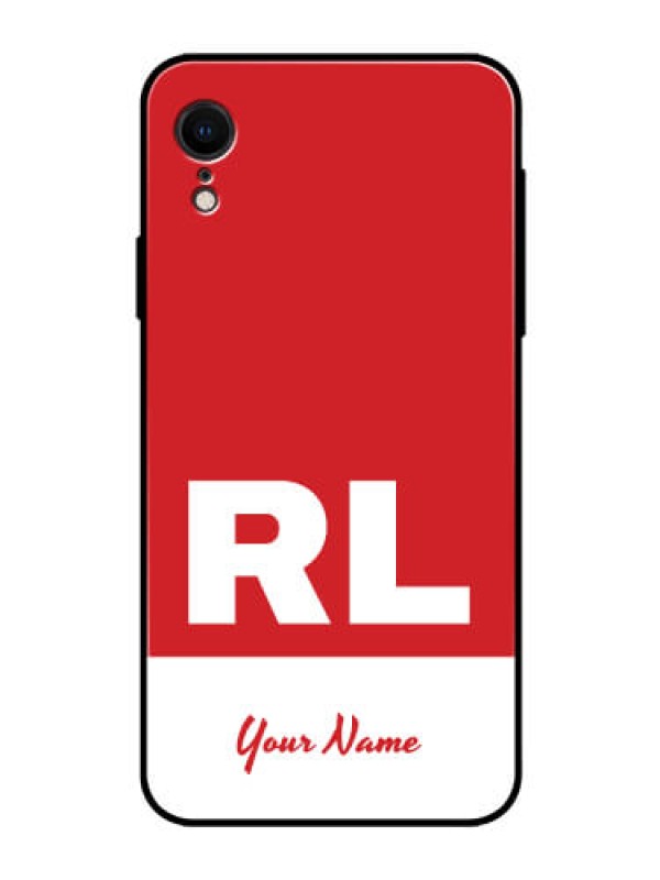 Custom iPhone XR Personalized Glass Phone Case - dual tone custom text Design