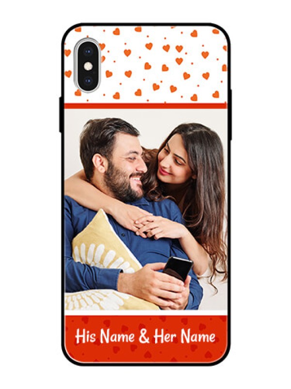 Custom Apple iPhone XS Max Custom Glass Phone Case  - Orange Love Symbol Design