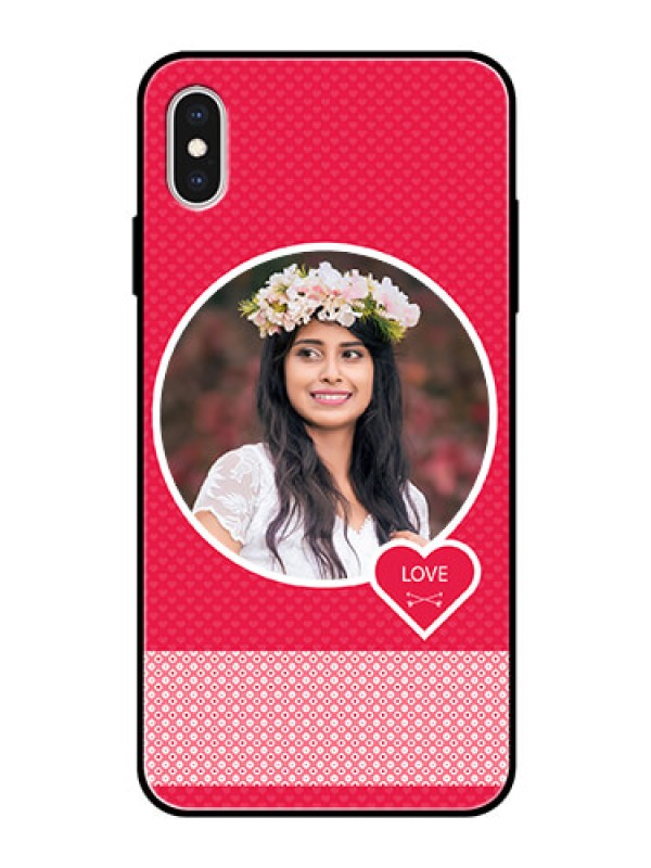 Custom Apple iPhone XS Max Personalised Glass Phone Case  - Pink Pattern Design