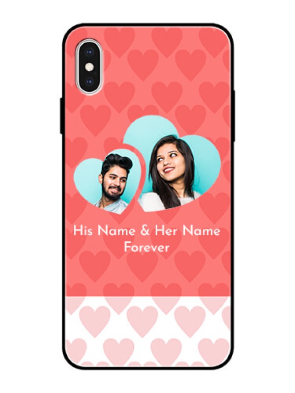 Custom Apple iPhone XS Max Personalized Glass Phone Case  - Couple Pic Upload Design
