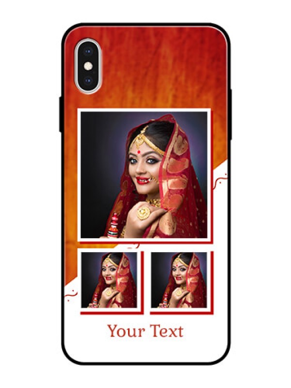 Custom Apple iPhone XS Max Custom Glass Phone Case  - Wedding Memories Design  