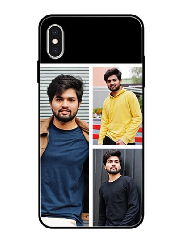Custom Apple iPhone XS Max Photo Printing on Glass Case  - Upload Multiple Picture Design