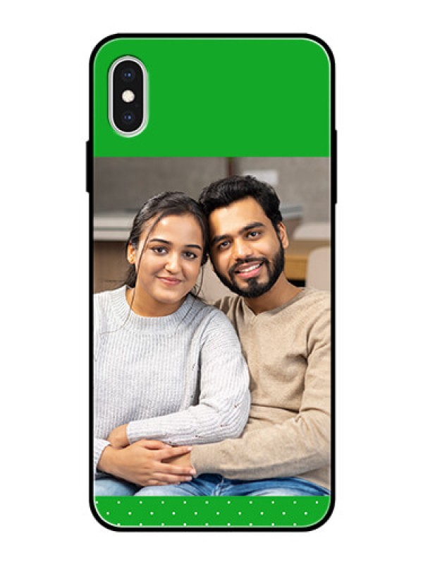 Custom Apple iPhone XS Max Personalized Glass Phone Case  - Green Pattern Design