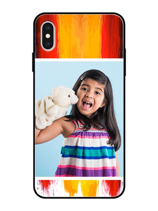 Custom Apple iPhone XS Max Personalized Glass Phone Case  - Multi Color Design