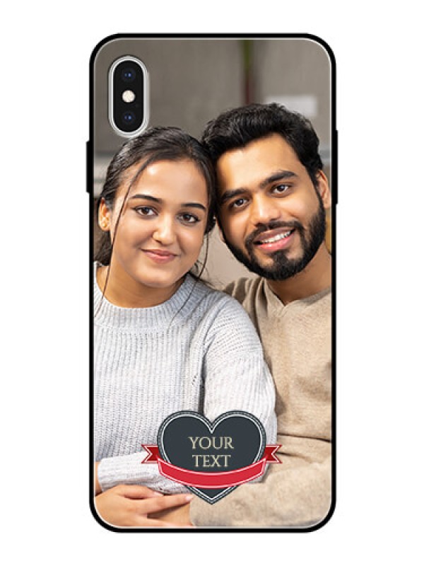 Custom Apple iPhone XS Max Custom Glass Phone Case  - Just Married Couple Design