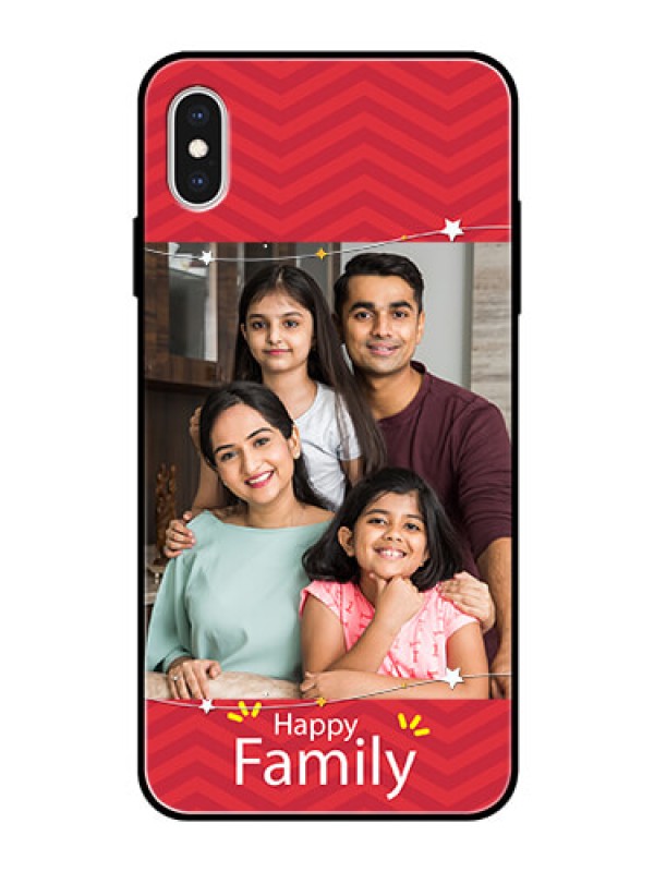 Custom Apple iPhone XS Max Personalized Glass Phone Case  - Happy Family Design