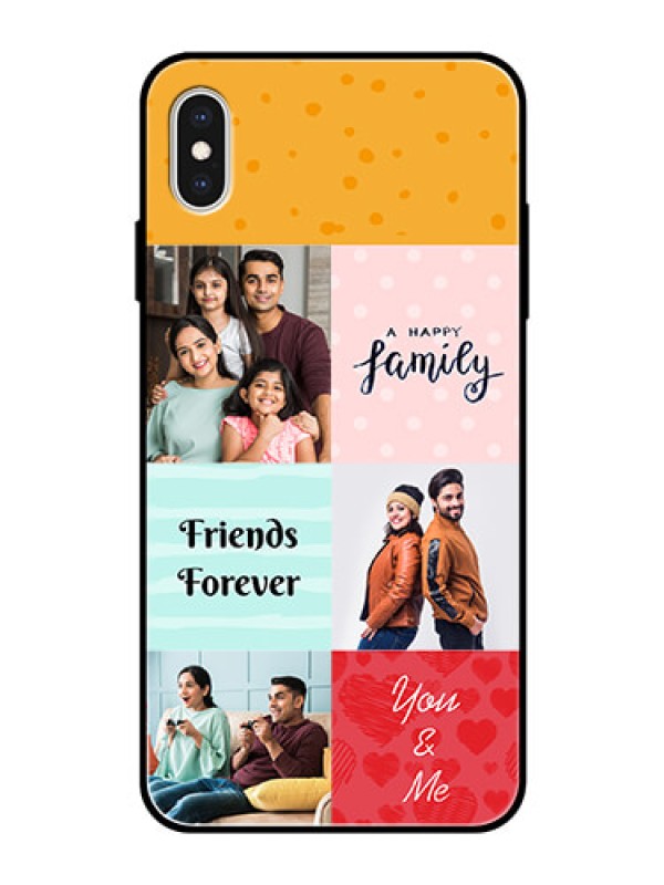 Custom Apple iPhone XS Max Personalized Glass Phone Case  - Images with Quotes Design