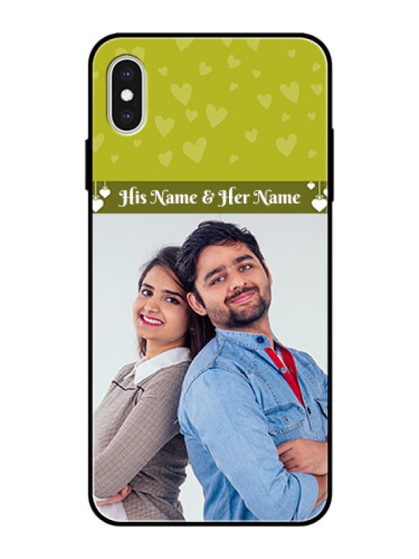Custom Apple iPhone XS Max Custom Glass Phone Case  - You & Me Heart Design