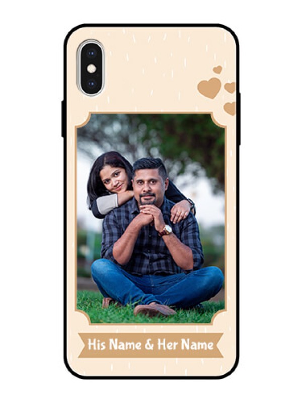 Custom Apple iPhone XS Max Custom Glass Phone Case  - with confetti love design 
