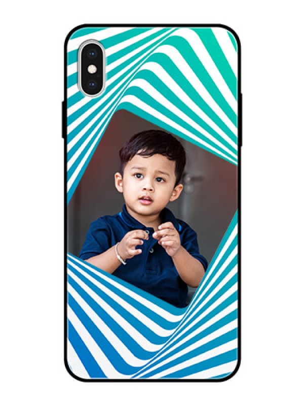 Custom Apple iPhone XS Max Personalized Glass Phone Case  - Abstract Spiral Design