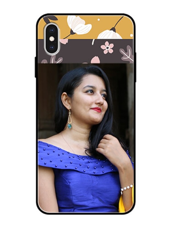 Custom Apple iPhone XS Max Custom Glass Phone Case  - Stylish Floral Design
