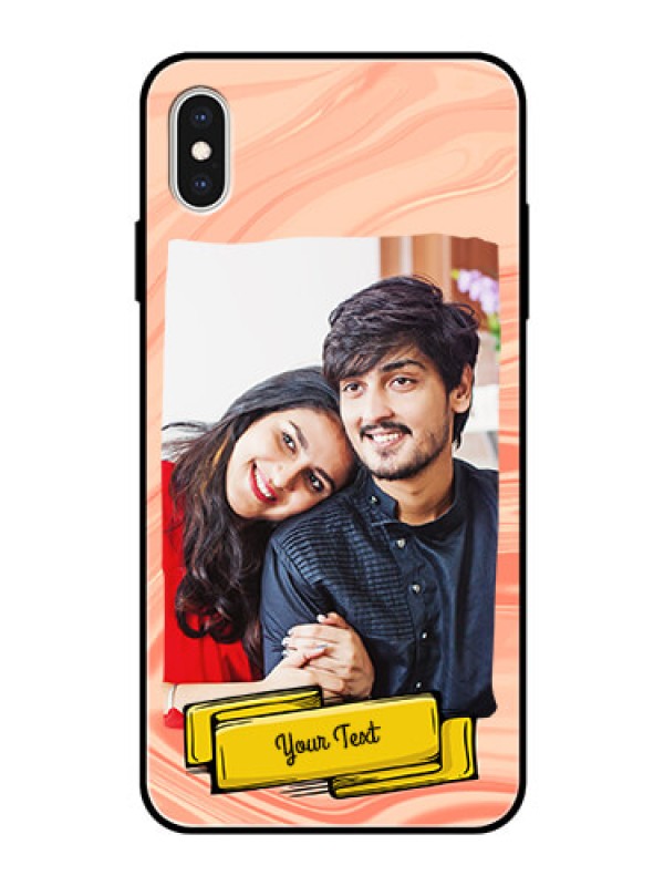 Custom Apple iPhone XS Max Personalized Glass Phone Case  - Marble Texture Design