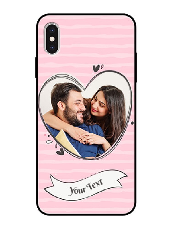 Custom Apple iPhone XS Max Custom Glass Phone Case  - Vintage Heart Design