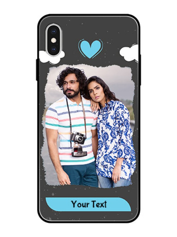 Custom Apple iPhone XS Max Custom Glass Phone Case  - Splashes with love doodles Design