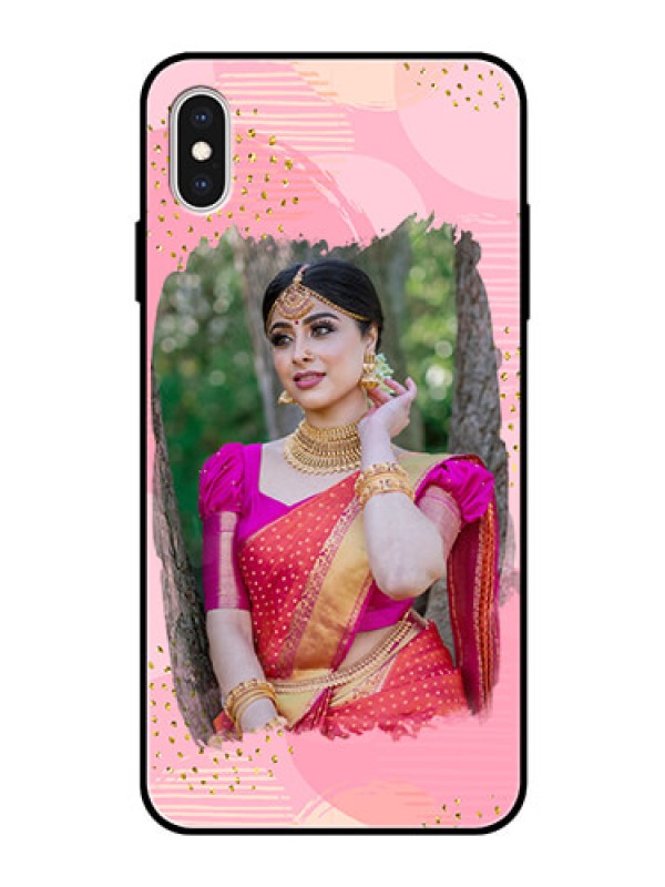Custom Apple iPhone XS Max Personalized Glass Phone Case  - Gold Glitter Splash Design