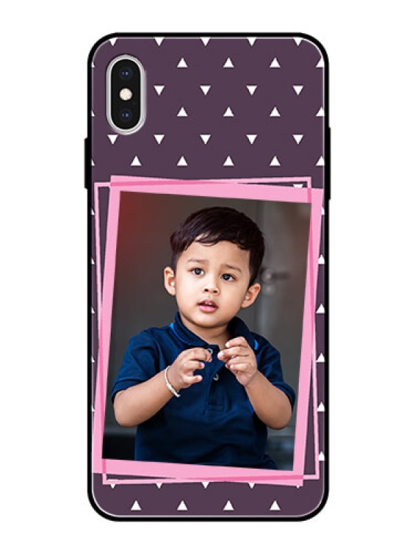 Custom Apple iPhone XS Max Custom Glass Mobile Case  - Triangle Pattern Dotted Design