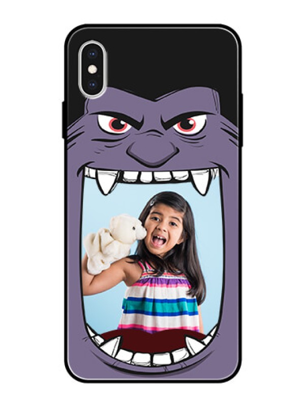 Custom Apple iPhone XS Max Custom Glass Phone Case  - Angry Monster Design
