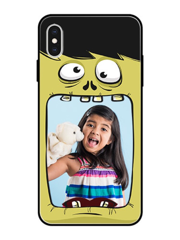 Custom Apple iPhone XS Max Personalized Glass Phone Case  - Cartoon monster back case Design