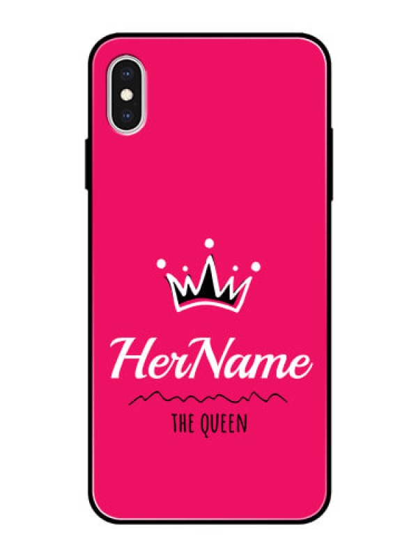 Custom Iphone Xs Max Glass Phone Case Queen with Name