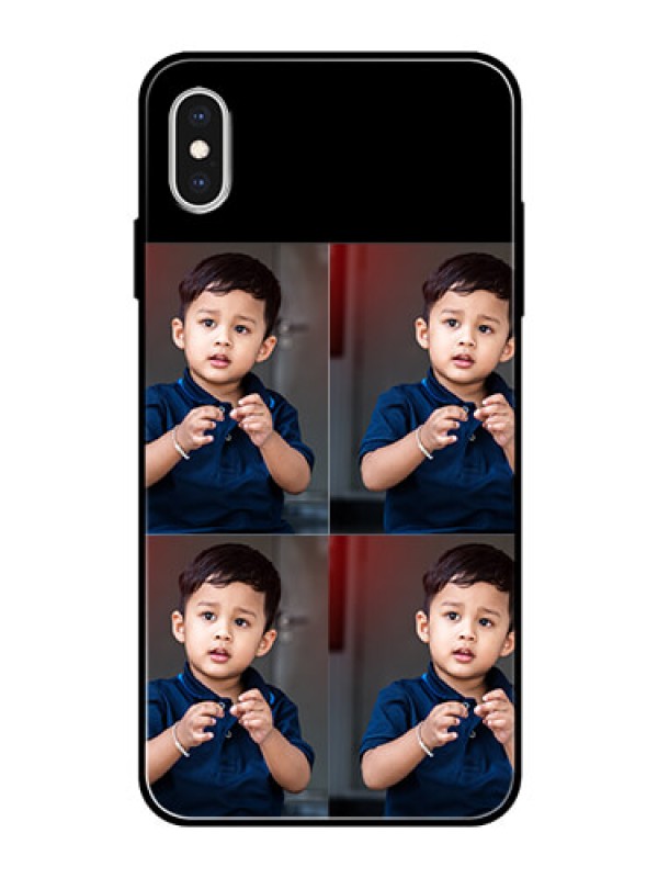 Custom Iphone Xs Max 4 Image Holder on Glass Mobile Cover