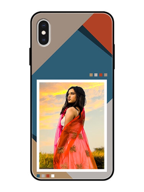 Custom iPhone Xs Max Personalized Glass Phone Case - Retro color pallet Design