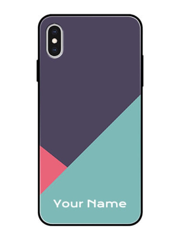 Custom iPhone Xs Max Custom Glass Mobile Case - Tri Color abstract Design