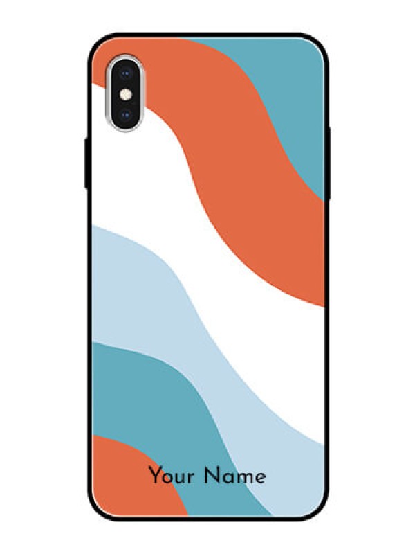 Custom iPhone Xs Max Custom Glass Mobile Case - coloured Waves Design