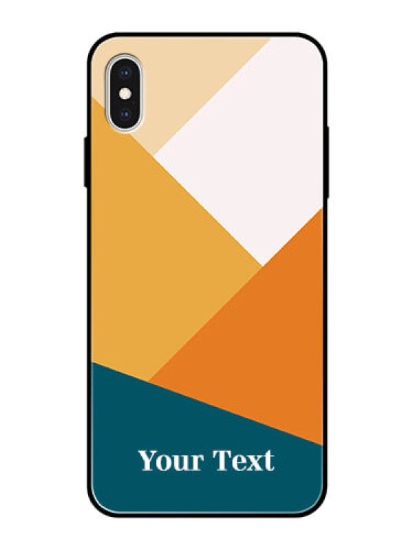 Custom iPhone Xs Max Personalized Glass Phone Case - Stacked Multi-colour Design