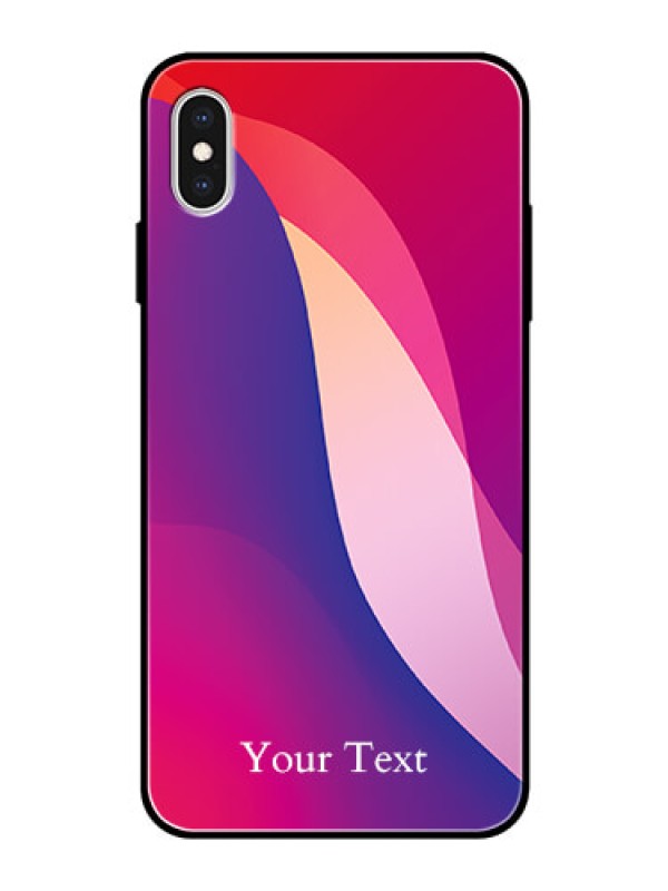 Custom iPhone Xs Max Personalized Glass Phone Case - Digital abstract Overlap Design