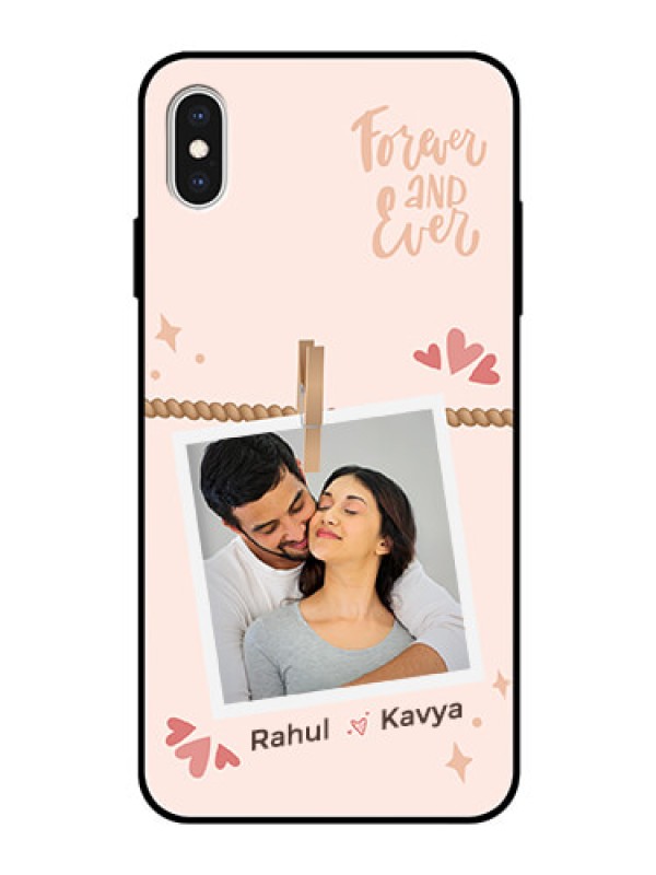 Custom iPhone Xs Max Custom Glass Phone Case - Forever and ever love Design
