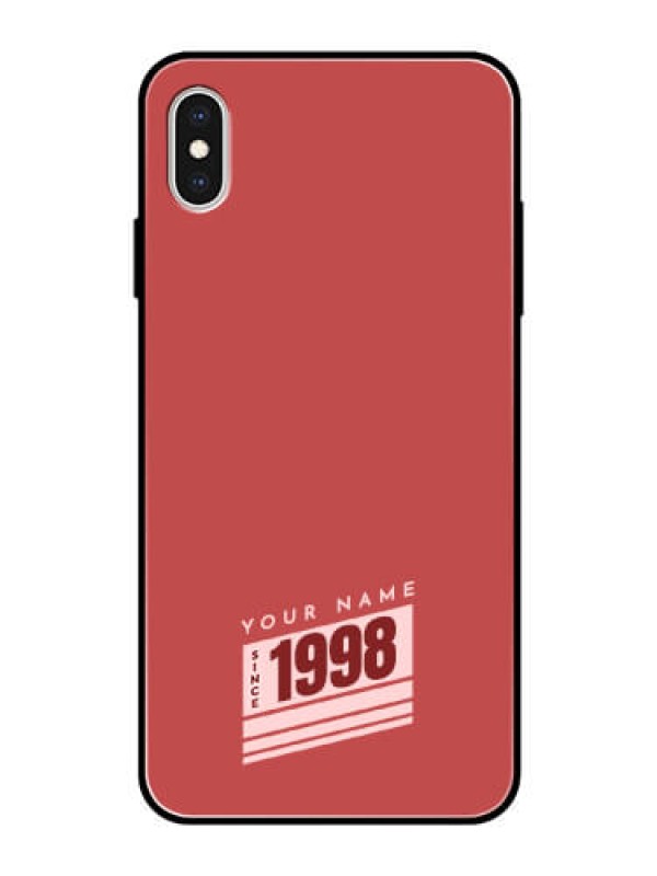 Custom iPhone Xs Max Custom Glass Phone Case - Red custom year of birth Design