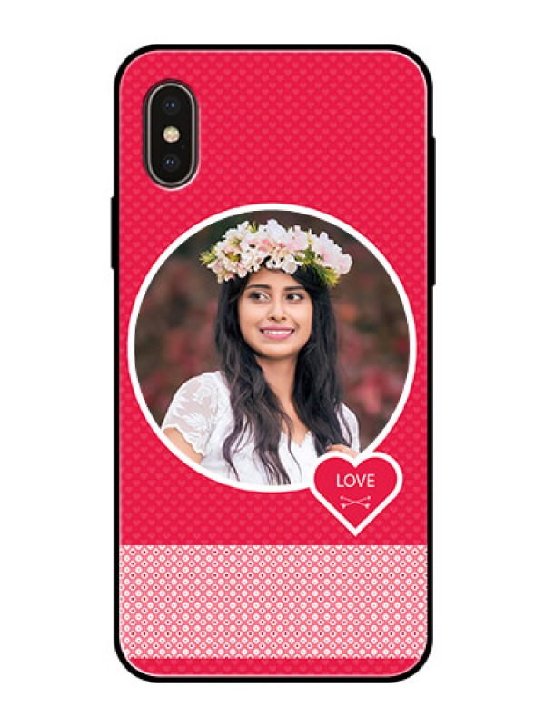 Custom iPhone XS Personalised Glass Phone Case  - Pink Pattern Design