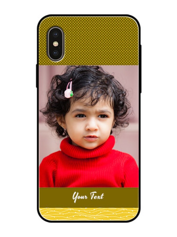 Custom iPhone XS Custom Glass Phone Case  - Simple Green Color Design