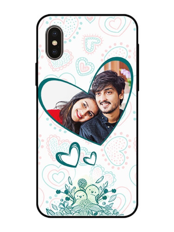 Custom iPhone XS Photo Printing on Glass Case  - Premium Couple Design