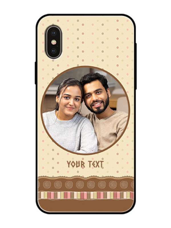 Custom iPhone XS Custom Glass Mobile Case  - Brown Dotted Mobile Case Design