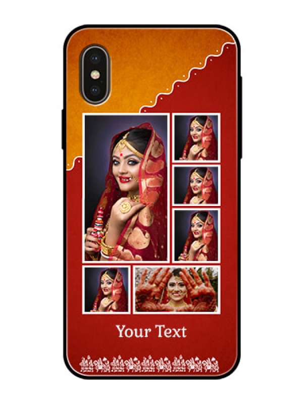 Custom iPhone XS Personalized Glass Phone Case  - Wedding Pic Upload Design