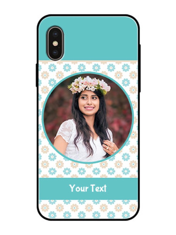 Custom iPhone XS Custom Glass Mobile Case  - Beautiful Flowers Design