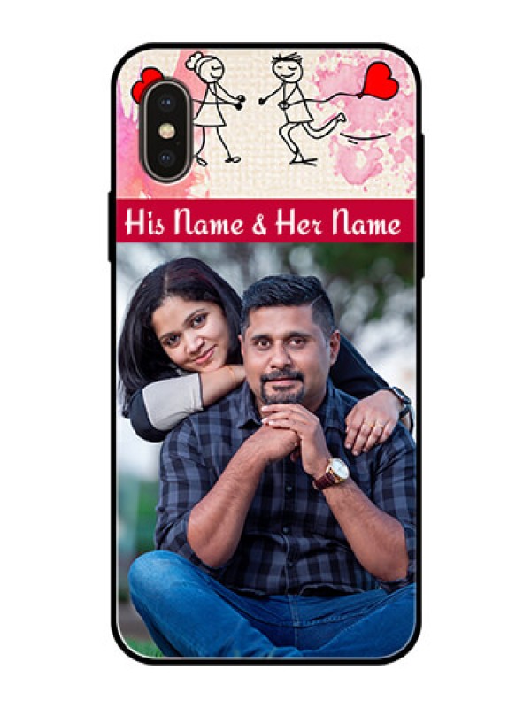 Custom iPhone XS Photo Printing on Glass Case  - You and Me Case Design